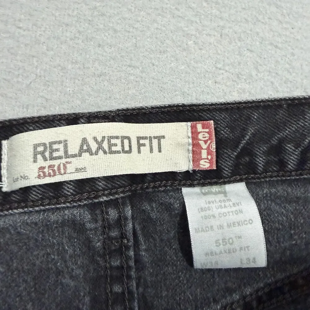 Vintage Levis 550 Relaxed Fit Jeans Men's 38x34 (Fits 36x33) Black y2k 2008